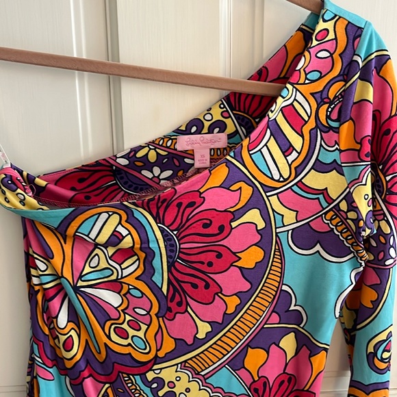 Lily Pulitzer Multicolor. Vibrant One Shoulder Dress. - Picture 1 of 3